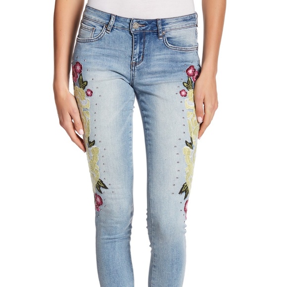 William Rast NEW Embroidered Studded Skinny Ankle Jeans Denim Womens NWT 🎉HP🎉 - Picture 6 of 10